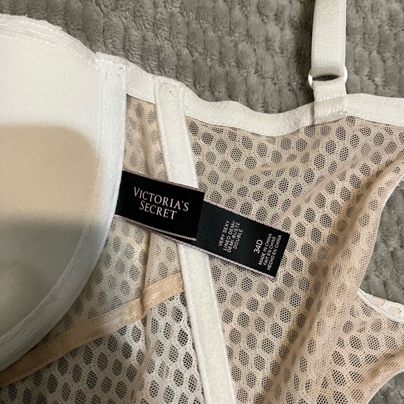 Victoria's Secret off-white Mesh Underwire Longline Bra - Picture 3 of 5